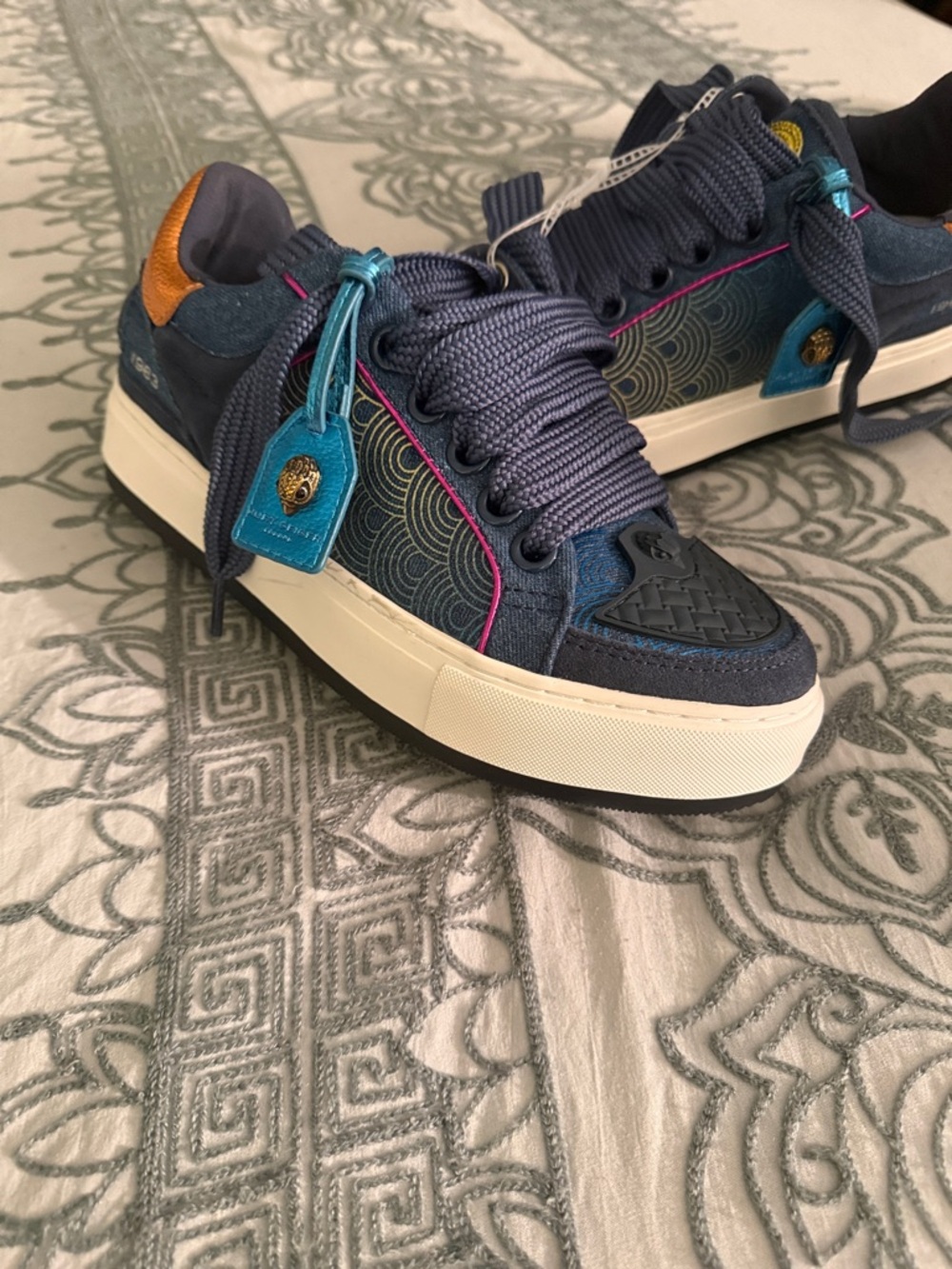 Kurt Geiger Navy Blue Multi-Accent Athletic Sneakers